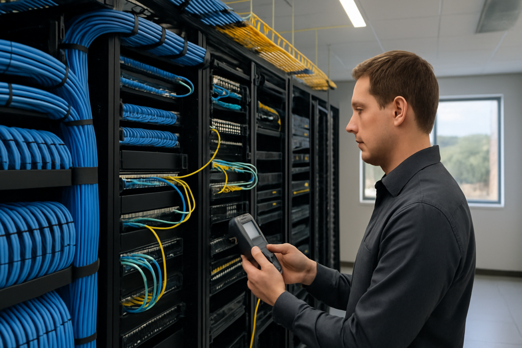 Organized Data Center Cabling installation in an Austin, Texas enterprise facility