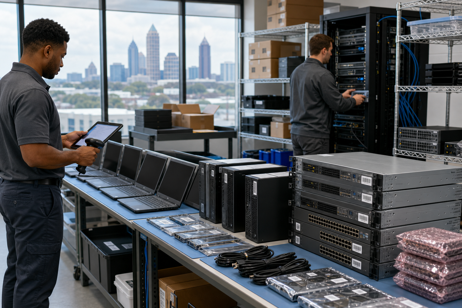 Enterprise Hardware Deployment staging and asset tracking in Atlanta, Georgia