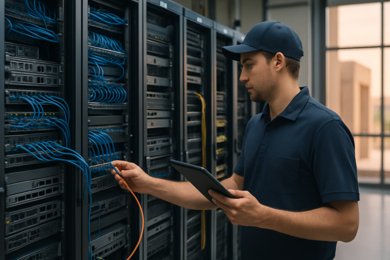 Smart Hands technician servicing data center equipment in Phoenix, Arizona