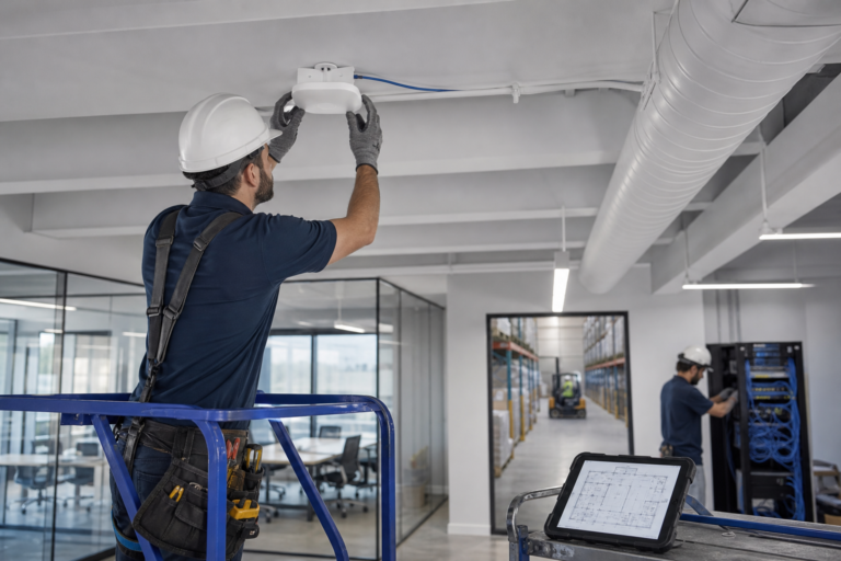 Enterprise Wi-Fi/AP Installation technician working in a Nashville, Tennessee commercial facility